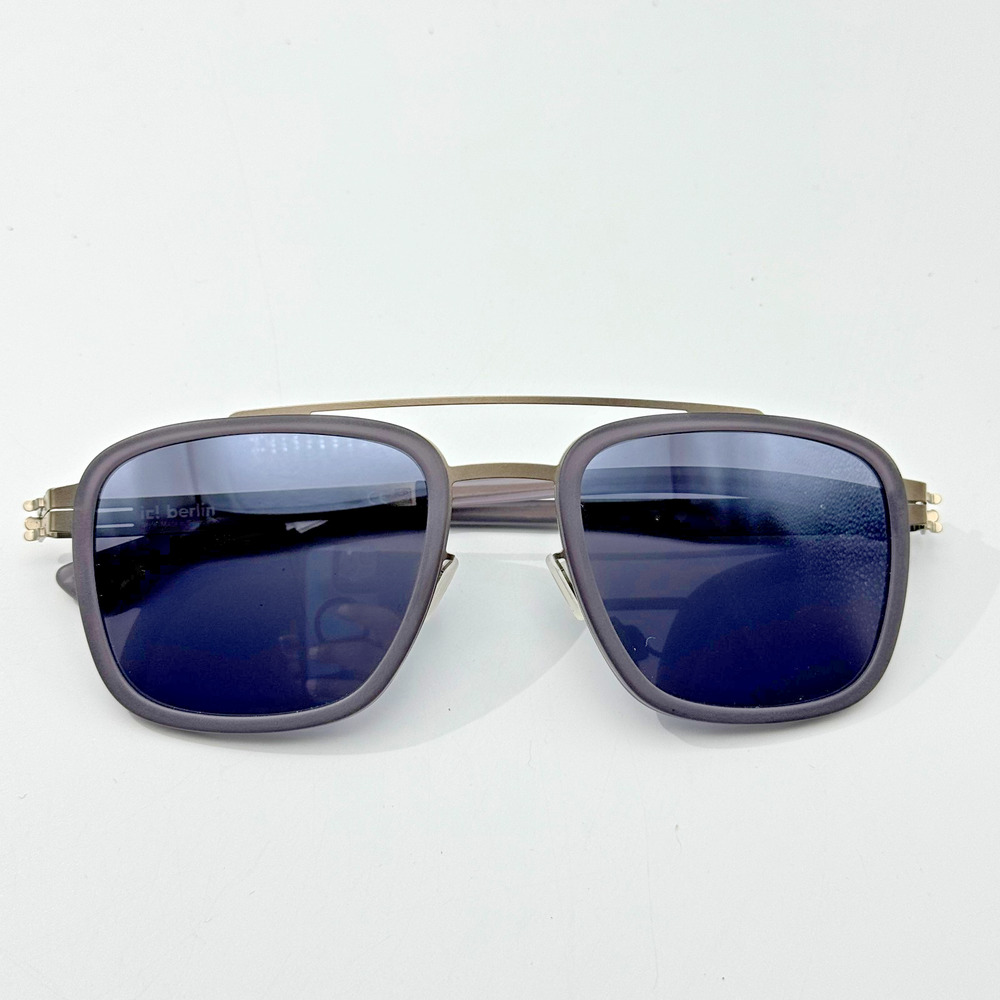 ic! Berlin Sunglasses Jacob IC0011 20A Gray Bronze Aviator Frame 52-21-145mm